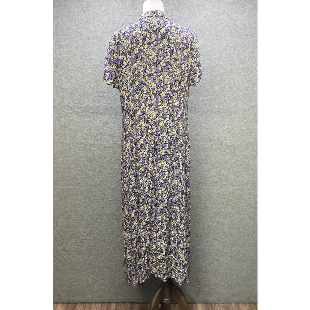VTG CDC Karen Desiree Floral Maxi Shirt Dress Womens 16 Button Front Cottagecore - Picture 8 of 9